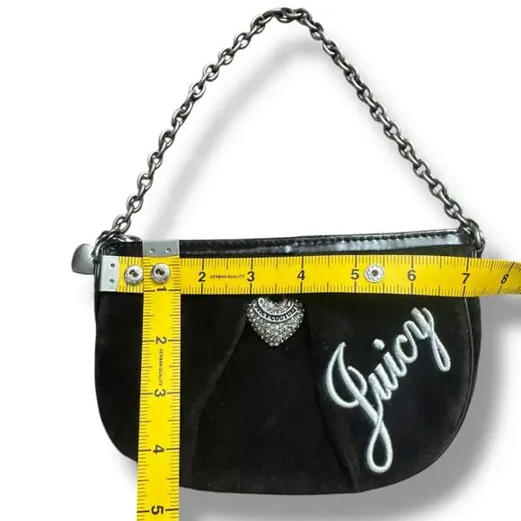 130. JUICY COUTURE | Vintage Y2K Velour Handbag Chain Link Shoulder - Picture 5 of 8